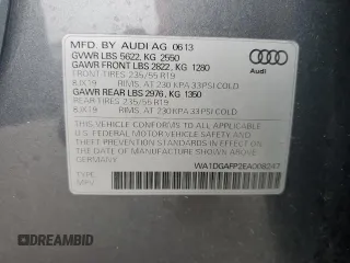 2014 Audi Q5 Premium Plus z VIN WA1DGAFP2EA008247, wystawiony jako Copart lot #55117235 z przebiegiem 132 601 mil mil oraz Szkoda całkowita • Salvage title. Historia ofert i sprzedaży dostępna na DreamBid. Obrazek 14.