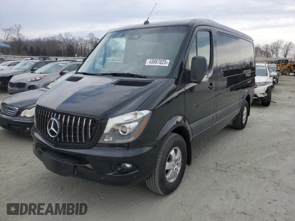 2017 Mercedes-Benz Sprinter with VIN 8BRPE7CD8HE132332, listed as a Copart auction lot 43087025 with 124,435 mi miles and Salvage Title. Bid and sale history available at DreamBid. Image 1.
