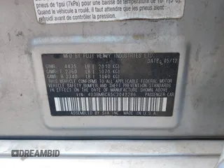 2012 Subaru Legacy Premium с VIN 4S3BMBC65C3042286, выставлен на аукционе IAAI как лот 42416008 с пробегом 140 192 миль миль и . История ставок и продаж доступна на DreamBid. Изображение 9.