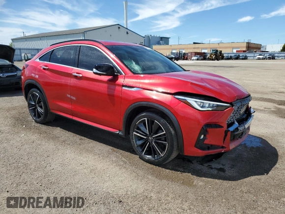 2022 Infiniti QX55 Sensory with VIN 3PCAJ5L31NF104767, listed as a Copart auction lot 57218455 with 73,694 mi miles and Clean title. Bid and sale history available at DreamBid. Image 4.