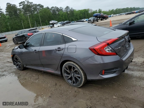 2019 Honda Civic Sedan Sport with VIN 2HGFC2F80KH503909, listed as a Copart auction lot 51436395 with 49,137 mi miles and Salvage Title. Bid and sale history available at carsss.com. Image 2.