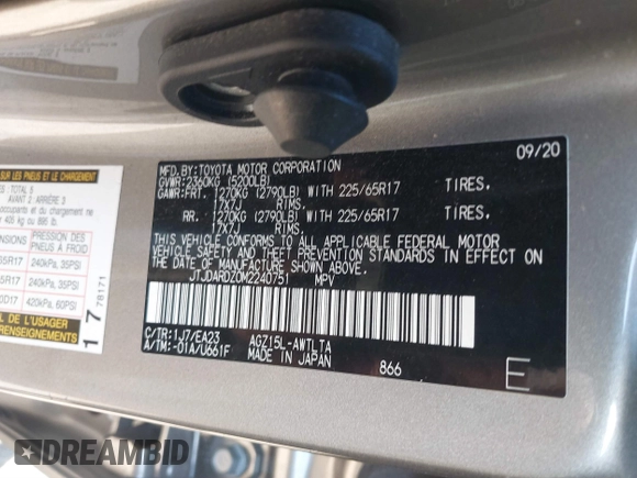 2021 Lexus NX with VIN JTJDARDZ0M2240751, listed as a IAAI auction lot 41741875 with 34,062 mi miles. Bid and sale history available at carsss.com. Image 9.