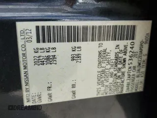2012 Nissan Altima 3.5 SR with VIN 1N4BL2AP7CN536240, listed as a Copart auction lot 53745485 with 120,510 mi miles and Salvage Title. Bid and sale history available at carsss.com. Image 12.