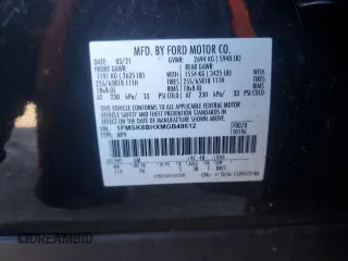 2021 Ford Explorer with VIN 1FMSK8BHXMGB49612, listed as a Copart auction lot 87239564 with 60,403 mi miles and Salvage Title. Bid and sale history available at carsss.com. Image 13.