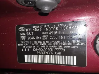2012 Hyundai Genesis 3.8L with VIN KMHGC4DD2CU177779, listed as a IAAI auction lot 41982471 with 154,141 mi miles. Bid and sale history available at carsss.com. Image 9.