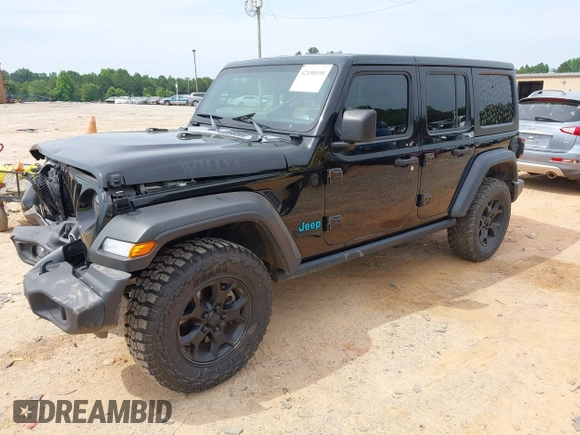 2020 Jeep Wrangler Unlimited Sport S with VIN 1C4HJXDN9LW218468, listed as a IAAI auction lot 42490190 with 114,542 mi miles and . Bid and sale history available at DreamBid. Image 2.