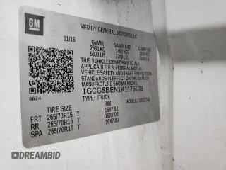 2019 Chevrolet Colorado 2WD Work Truck z VIN 1GCGSBEN1K1175038, wystawiony jako Copart lot #46954625 z przebiegiem 99 562 mil mil oraz Szkoda całkowita • Salvage title. Historia ofert i sprzedaży dostępna na DreamBid. Obrazek 13.