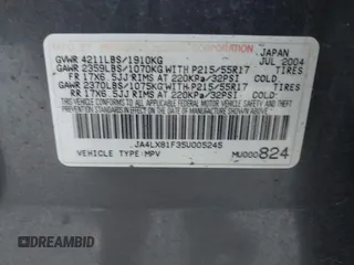 2005 Mitsubishi Outlander z VIN JA4LX81F35U005245, wystawiony jako IAAI lot #42430398 z przebiegiem 221 922 mil mil oraz . Historia ofert i sprzedaży dostępna na DreamBid. Obrazek 9.