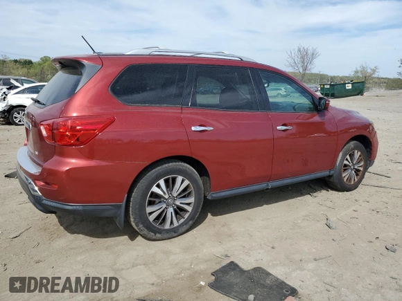 2017 Nissan Pathfinder SL with VIN 5N1DR2MN6HC657755, listed as a Copart auction lot 53491615 with 83,065 mi miles and Clean title. Bid and sale history available at DreamBid. Image 3.