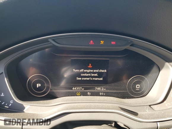 2020 Audi SQ5 Premium Plus with VIN WA1B4AFY2L2033049, listed as a Copart auction lot 57482134 with 44,357 mi miles and Salvage Title. Bid and sale history available at DreamBid. Image 9.