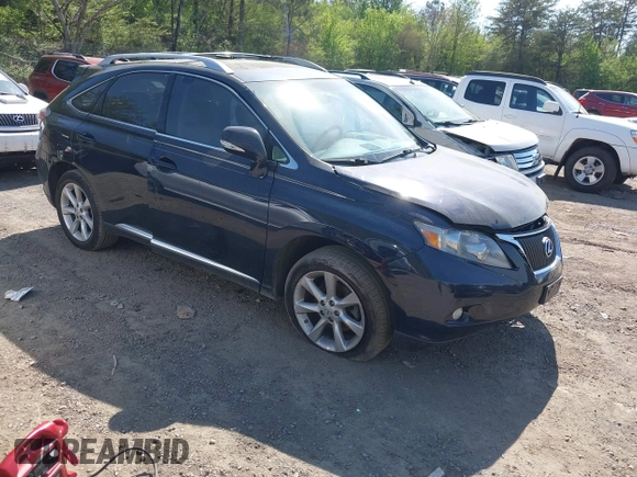 2010 Lexus RX 350 with VIN JTJZK1BA5A2405626, listed as a IAAI auction lot 41906735 with 105,282 mi miles. Bid and sale history available at carsss.com. Image 1.