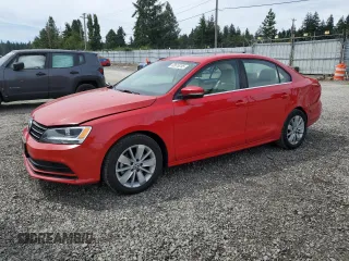 2015 Volkswagen Jetta SE with VIN 3VWD17AJ5FM315331, listed as a Copart auction lot 65616245 with 114,436 mi miles and Salvage title. Bid and sale history available at DreamBid. Image 1.