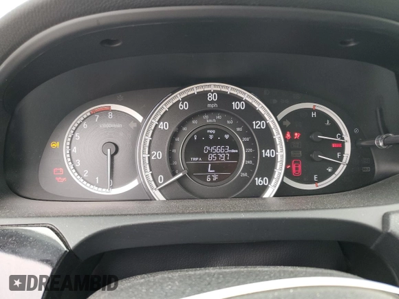 2016 Honda Accord Sedan LX with VIN 1HGCR2F36GA162950, listed as a Copart auction lot 50535345 with 45,663 mi miles and Salvage Title. Bid and sale history available at carsss.com. Image 9.
