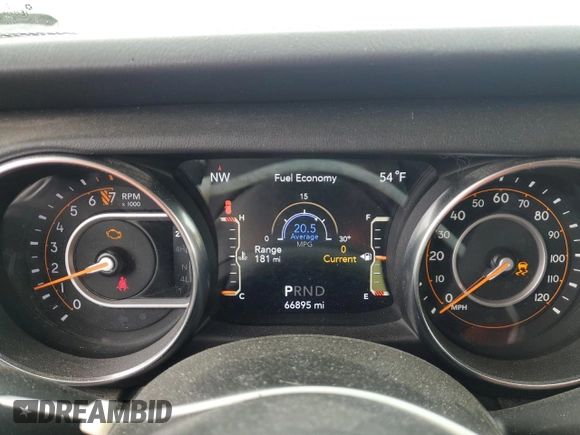 2020 Jeep Wrangler Unlimited Sahara with VIN 1C4HJXEG1LW197700, listed as a Copart auction lot 56539125 with 66,895 mi miles and Salvage title. Bid and sale history available at DreamBid. Image 9.