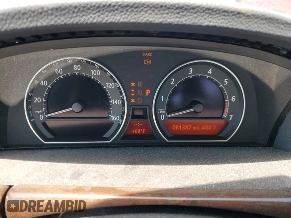 2005 BMW 7 Series with VIN WBAGL63545DP74927, listed as a Copart auction lot 58099475 with 81,387 mi miles and Clean title. Bid and sale history available at DreamBid. Image 9.
