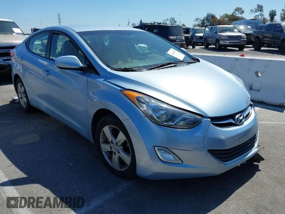 2012 Hyundai Elantra Limited with VIN KMHDH4AE7CU411271, listed as a IAAI auction lot 41840773 with 93,602 mi miles. Bid and sale history available at carsss.com. Image 1.