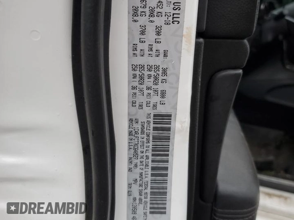 2019 Jeep Grand Cherokee Overland with VIN 1C4RJFCT7KC640527, listed as a Copart auction lot 54276725 with 282,202 mi miles and Salvage title. Bid and sale history available at DreamBid. Image 12.