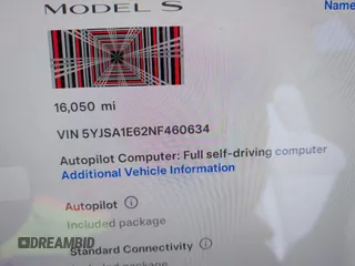 2022 Tesla Model S Plaid with VIN 5YJSA1E62NF460634, listed as a IAAI auction lot 41372644 with 16,050 mi miles and . Bid and sale history available at DreamBid. Image 15.
