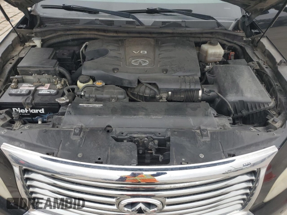 2012 Infiniti QX56 8-passenger z VIN JN8AZ2NC6C9316225, wystawiony jako Copart lot #42955725 z przebiegiem 204 534 mil mil oraz Szkoda całkowita • Salvage title. Historia ofert i sprzedaży dostępna na DreamBid. Obrazek 12.