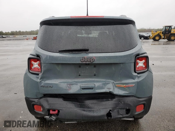 2018 Jeep Renegade Trailhawk with VIN ZACCJBCB1JPG82918, listed as a Copart auction lot 50138465 with 57,766 mi miles and Salvage Title. Bid and sale history available at carsss.com. Image 6.
