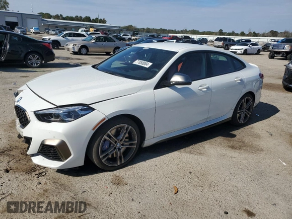 2020 BMW 2 Series M235i xDrive with VIN WBA13AL07L7F58999, listed as a Copart auction lot 77858084 with 19,833 mi miles and Salvage Title. Bid and sale history available at carsss.com. Image 1.