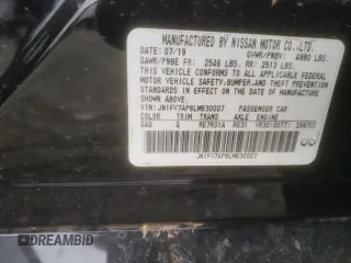 2020 Infiniti Q50 Red Sport 400 with VIN JN1FV7AP6LM630007, listed as a Copart auction lot 52964315 with Not provided miles and Salvage title. Bid and sale history available at DreamBid. Image 13.