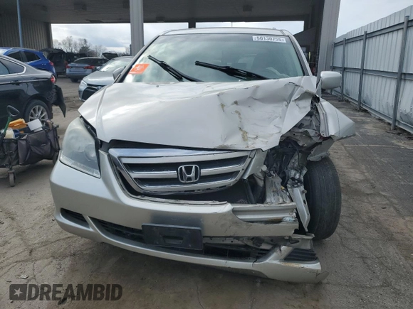 2005 Honda Odyssey EX with VIN 5FNRL38405B047948, listed as a Copart auction lot 50130755 with 0 mi miles and Salvage Title. Bid and sale history available at carsss.com. Image 5.