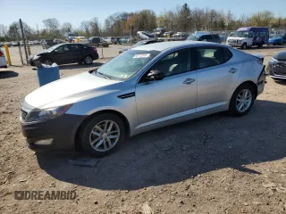 2013 Kia Optima LX with VIN KNAGM4A7XD5390018, listed as a Copart auction lot 53112915 with 0 mi miles and Salvage Title. Bid and sale history available at carsss.com. Image 1.