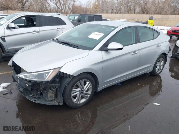 2019 Hyundai Elantra SEL with VIN KMHD84LF7KU755056, listed as a IAAI auction lot 41593655 with 80,785 mi miles. Bid and sale history available at carsss.com. Image 2.