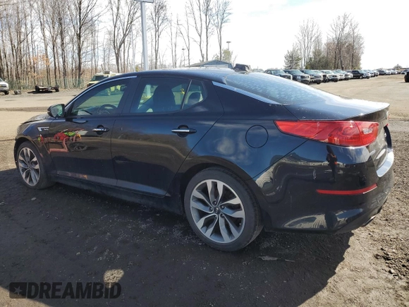 2015 Kia Optima SX Turbo with VIN 5XXGR4A62FG425046, listed as a Copart auction lot 49092995 with 105,526 mi miles and Salvage Title. Bid and sale history available at carsss.com. Image 2.