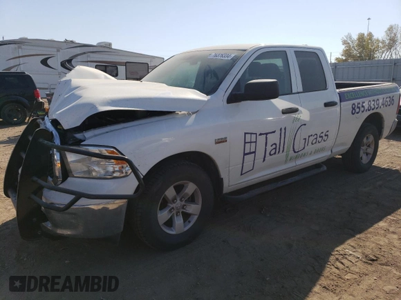 2021 Ram 1500 Classic Tradesman with VIN 1C6RR6FT4MS563927, listed as a Copart auction lot 76376334 with 57,962 mi miles and Salvage Title. Bid and sale history available at carsss.com. Image 1.