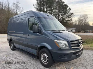 2018 Mercedes-Benz Sprinter Cargo Worker with VIN WD3PE7CD8JP637860, listed as a Copart auction lot 45591045 with 104,702 mi miles and Clean Title. Bid and sale history available at carsss.com. Image 1.