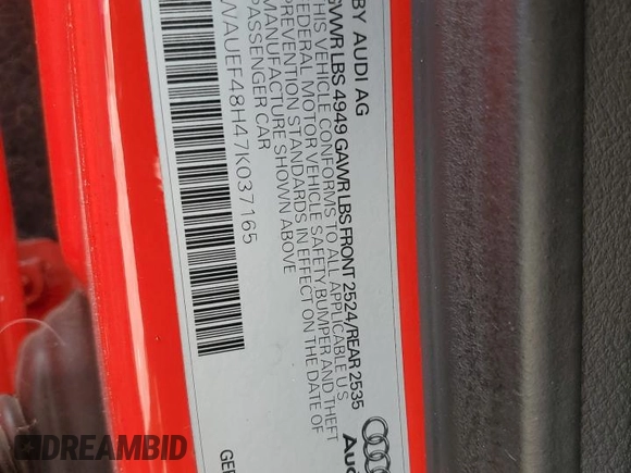 2007 Audi A4 z VIN WAUEF48H47K037165, wystawiony jako Copart lot #46250885 z przebiegiem Nie podano mil oraz Nie do naprawy • Non repairable. Historia ofert i sprzedaży dostępna na DreamBid. Obrazek 13.