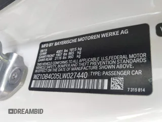 2020 Toyota GR Supra 3.0 with VIN WZ1DB4C05LW027440, listed as a IAAI auction lot 41118987 with 39,596 mi miles. Bid and sale history available at carsss.com. Image 9.