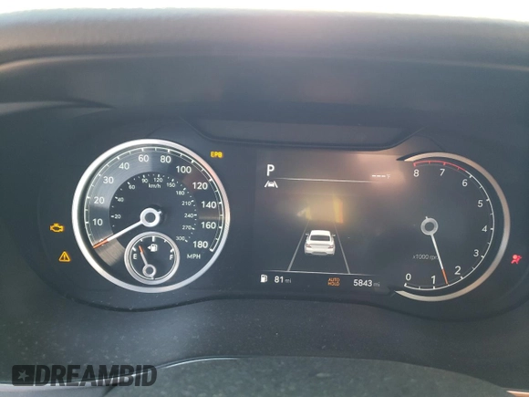 2023 Genesis G70 3.3T with VIN KMTG54TE7PU128609, listed as a Copart auction lot 53644364 with 5,843 mi miles and Salvage title. Bid and sale history available at DreamBid. Image 9.