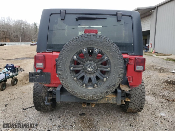 2014 Jeep Wrangler Sport with VIN 1C4AJWAG6EL117071, listed as a Copart auction lot 44582975 with 0 mi miles and Salvage Title. Bid and sale history available at carsss.com. Image 6.