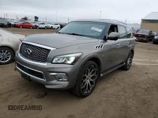 2015 Infiniti QX80 with VIN JN8AZ2NC7F9370623, listed as a Copart auction lot 66523254 with 140,653 mi miles and Salvage Title. Bid and sale history available at carsss.com. Image 1.