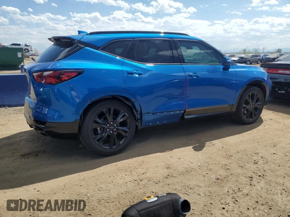 2020 Chevrolet Blazer RS with VIN 3GNKBKRS8LS618738, listed as a Copart auction lot 60316955 with 24,778 mi miles and Salvage title. Bid and sale history available at DreamBid. Image 3.
