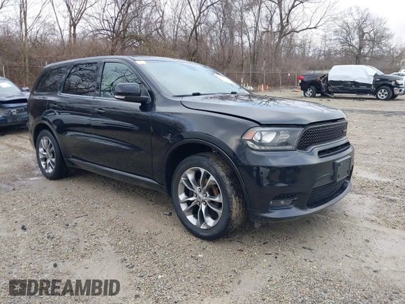 2019 Dodge Durango GT Plus with VIN 1C4RDJDG1KC647680, listed as a IAAI auction lot 41658006 with 166,096 mi miles and . Bid and sale history available at DreamBid. Image 1.