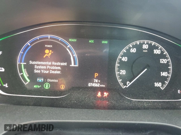 2019 Honda Insight EX with VIN 19XZE4F52KE018139, listed as a Copart auction lot 48791605 with 74,562 mi miles and Salvage Title. Bid and sale history available at carsss.com. Image 9.