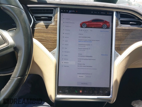 2017 Tesla Model S 60 z VIN 5YJSA1E18HF178698, wystawiony jako IAAI lot #42627397 z przebiegiem 87 301 mil mil oraz . Historia ofert i sprzedaży dostępna na DreamBid. Obrazek 18.