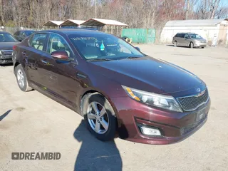 2015 Kia Optima LX z VIN 5XXGM4A75FG380675, wystawiony jako IAAI lot #41878393 z przebiegiem 85 966 mil mil oraz . Historia ofert i sprzedaży dostępna na DreamBid. Obrazek 1.