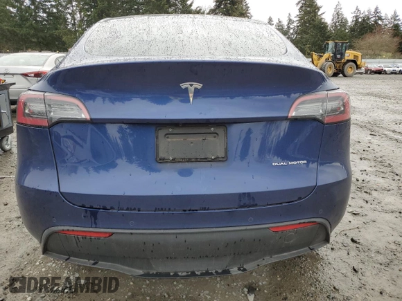 2021 Tesla Model Y Long Range with VIN 5YJYGDEE7MF160510, listed as a Copart auction lot 51098925 with 48,038 mi miles and Salvage Title. Bid and sale history available at DreamBid. Image 6.