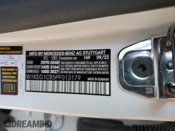 2023 Mercedes-Benz EQE 350 z VIN W1KEG1CB5PF013179, wystawiony jako Copart lot #49628985 z przebiegiem 59 579 mil mil oraz Szkoda całkowita • Salvage title. Historia ofert i sprzedaży dostępna na DreamBid. Obrazek 12.