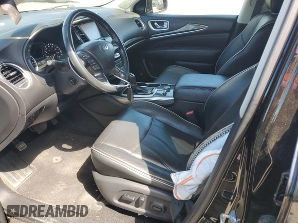 2019 Infiniti QX60 Luxe with VIN 5N1DL0MM4KC561711, listed as a Copart auction lot 57309695 with 46,642 mi miles and Salvage title. Bid and sale history available at DreamBid. Image 7.