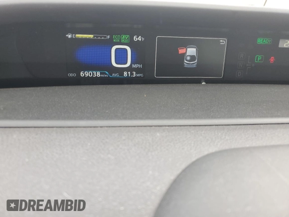 2020 Toyota Prius LE z VIN JTDKARFPXL3120521, wystawiony jako Copart lot #47999635 z przebiegiem 69 038 mil mil oraz Szkoda całkowita • Salvage title. Historia ofert i sprzedaży dostępna na DreamBid. Obrazek 9.