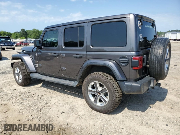2018 Jeep Wrangler Unlimited Sahara with VIN 1C4HJXEG5JW221302, listed as a Copart auction lot 58010785 with 96,211 mi miles and Salvage title. Bid and sale history available at DreamBid. Image 2.