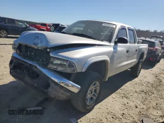 2004 Dodge Dakota SLT with VIN 1D7HL48N04S651386, listed as a Copart auction lot 46568045 with 216,574 mi miles and Salvage Title. Bid and sale history available at carsss.com. Image 1.