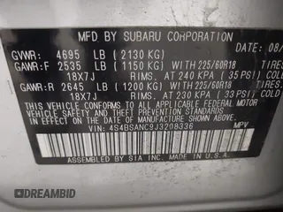2018 Subaru Outback Limited with VIN 4S4BSANC9J3208336, listed as a IAAI auction lot 42102551 with 175,413 mi miles and . Bid and sale history available at DreamBid. Image 9.