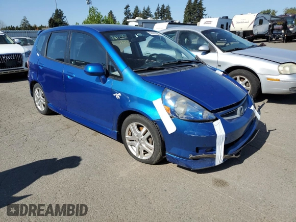 2008 Honda Fit Sport with VIN JHMGD38608S074109, listed as a Copart auction lot 53583795 with 0 mi miles and Salvage Title. Bid and sale history available at carsss.com. Image 4.